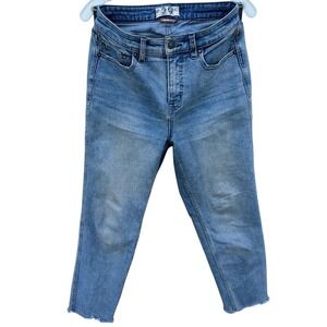 Free People We The Free CRVY High Rise Crop Jeans Raw Hem Light‎ Wash Size 8(29)